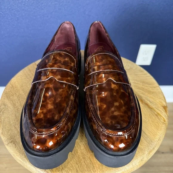 Franco Sarto NWOT Tortoise Shell "Balin" Lug Sole Penny Loafer, Size 9 - Picture 6 of 9